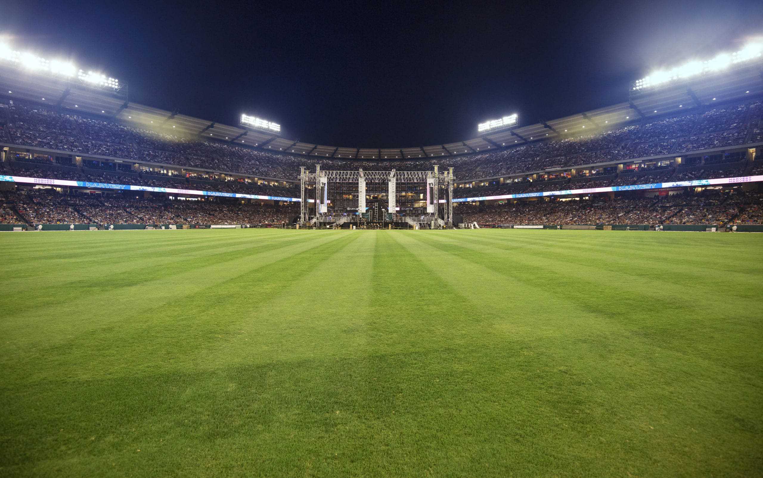 Angel Stadium with Harvest Crusade stage in middle