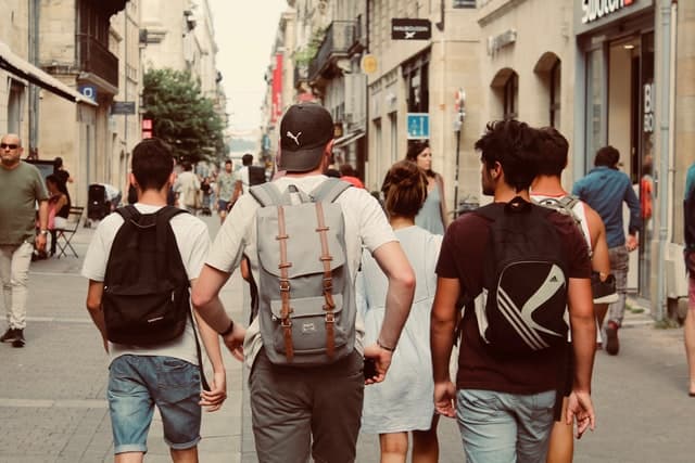 young people walking in a group