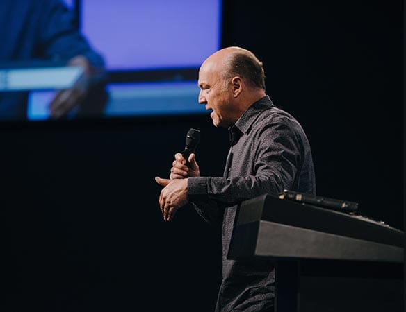 Pastor Greg Laurie delivering a sermon