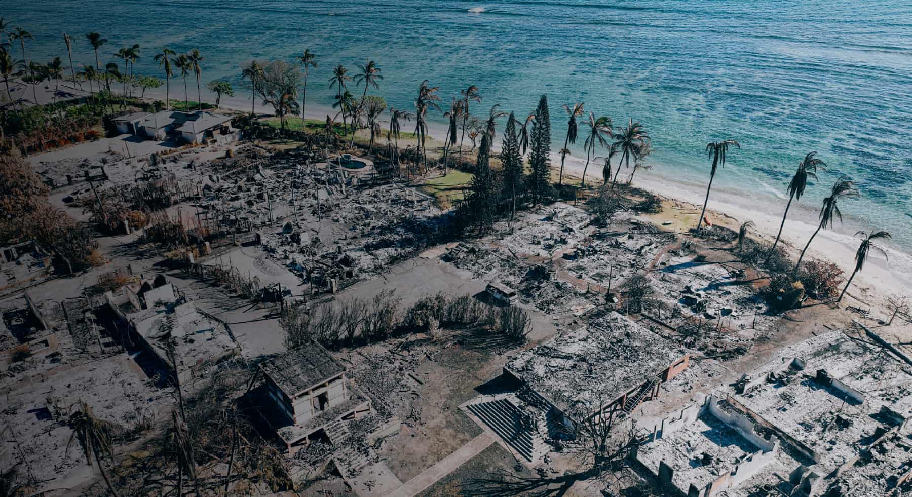 Aftermath of the Lahaina, Maui fire in August 2023