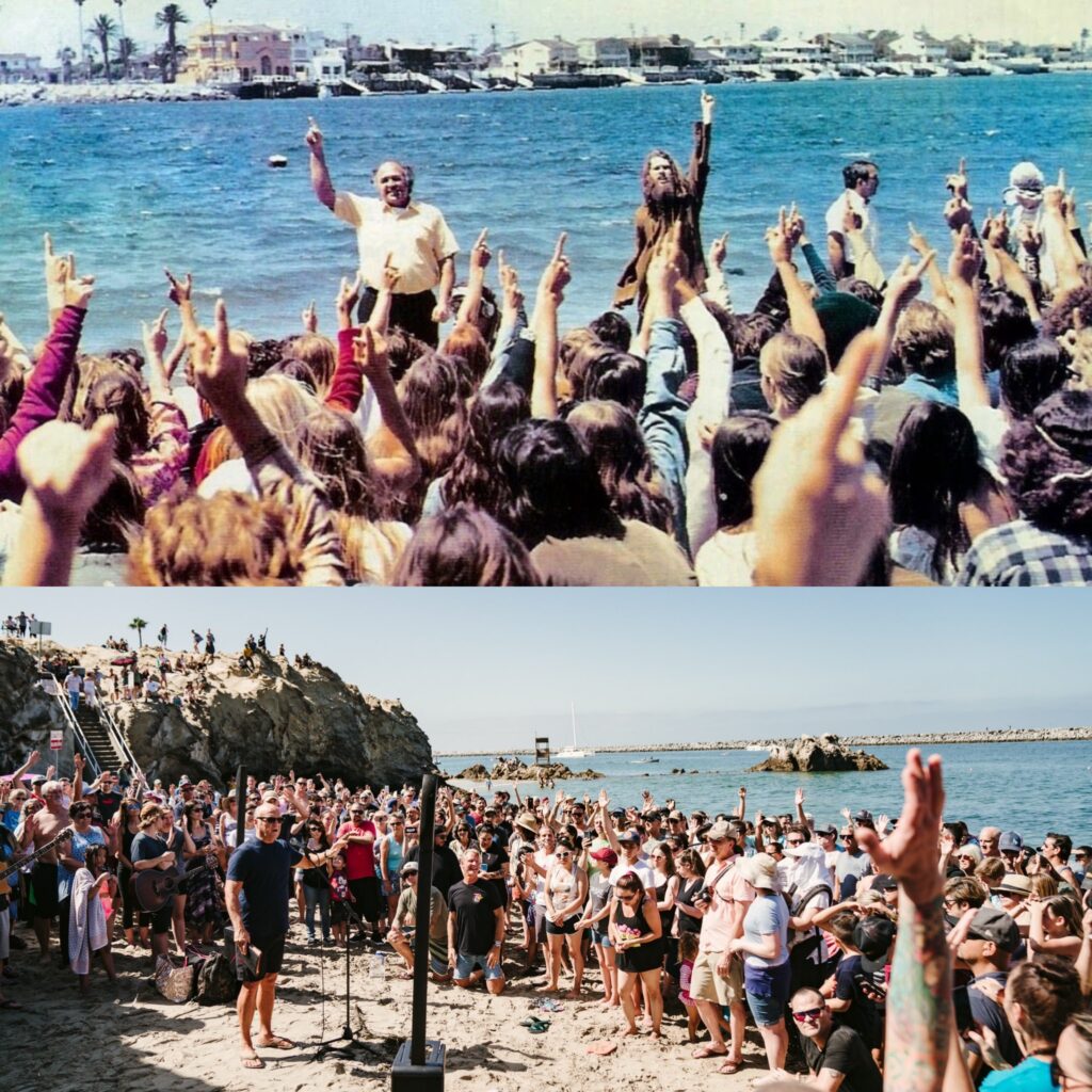 Greg Laurie, Chuck Smith, Lonnie Frisbee at Pirates Cove Baptism